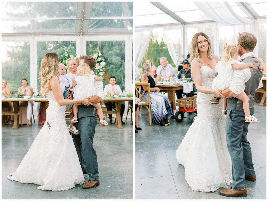 Special family first dance at wedding reception